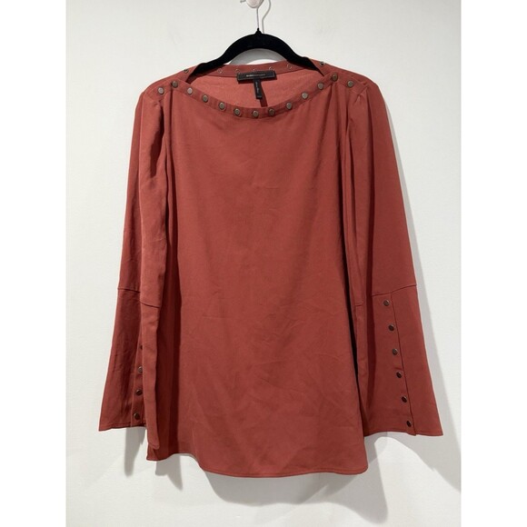 BCBGMaxazria Top Womens XXS Oversized Flowy Snap Button Boho Tunic Lightweight - Picture 1 of 10